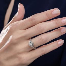 0,21 Karat Baget Pırlanta Yüzük