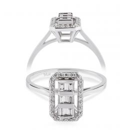 0,14 Karat Pırlanta Baget Yüzük