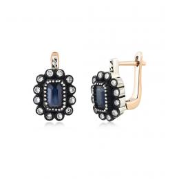 1,54 Karat Elmas Safir Küpe