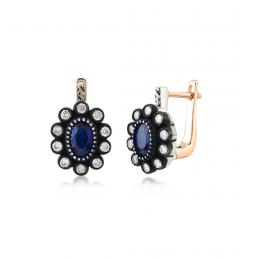 1,40 Karat Elmas Safir Küpe