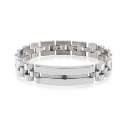 0,18 Karat Siyah Pırlantalı Erkek Bileklik