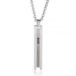 0,04 Karat Siyah Pırlantalı Erkek Kolye