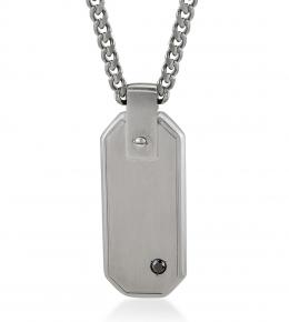 0,12 Karat Siyah Pırlantalı Erkek Kolye