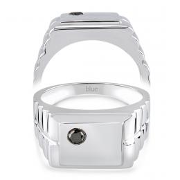 0,15 Karat Siyah Pırlantalı Erkek Yüzüğü