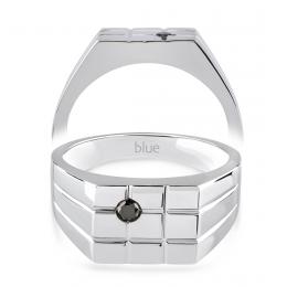 0,10 Karat Siyah Pırlantalı Erkek Yüzüğü