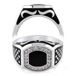 0,22 Karat Pırlantalı Erkek Yüzüğü