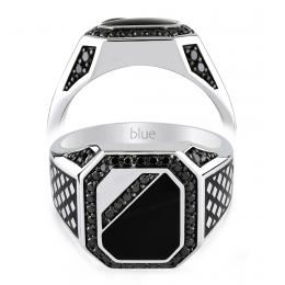 0,58 Karat Siyah Pırlantalı Erkek Yüzüğü