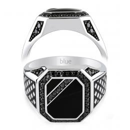 0,58 Karat Siyah Pırlantalı Erkek Yüzüğü