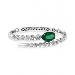 4,60 Karat Pırlanta Zümrüt Bileklik