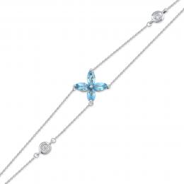 0,63 Karat Pırlanta Blue Topaz Bileklik