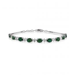 3,05 Karat Özel Tasarım Pırlanta Zümrüt Bileklik