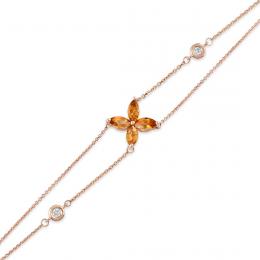 0,62 Karat Pırlanta Flower Sitrin Bileklik