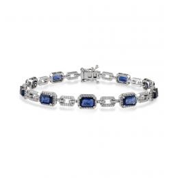 5,69 Karat Özel Tasarım Pırlanta Safir Bileklik