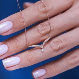 0,12 Karat Pırlanta Şans Kolyesi