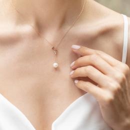 Pırlanta İnci Şans Kolyesi