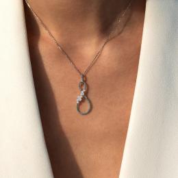 0,34 Karat Pırlanta Tasarım Sonsuzluk Kolye