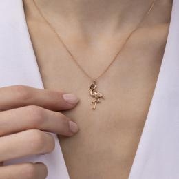 Mavi Pırlanta Flamingo Nature Kolye
