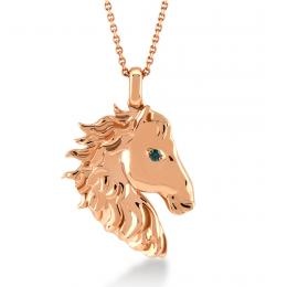 Mavi Pırlanta At Fauna Kolye