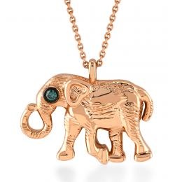 Mavi Pırlanta Fil Fauna Kolye
