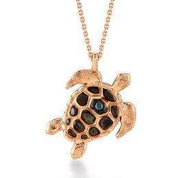 Mavi Pırlanta Kaplumbağa Fauna Kolye