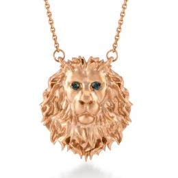 Mavi Pırlanta Aslan Fauna Kolye