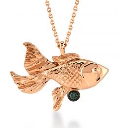 Mavi Pırlanta Balık Fauna Kolye