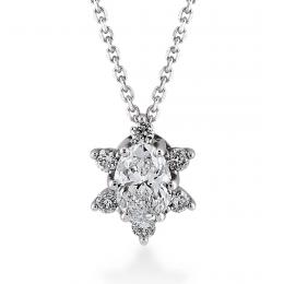 0,29 Karat Vintage Lotus Oval Pırlanta Tektaş Kolye