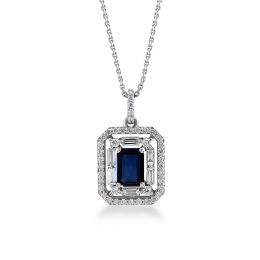 1,58 Karat Pırlanta Safir Kolye
