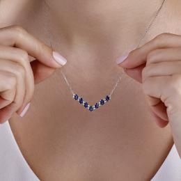 1,92 Karat Özel Tasarım Pırlanta Safir Kolye