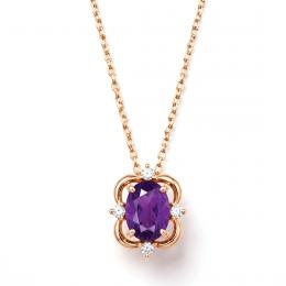 0,75 Karat Vintage Pırlanta Ametist Kolye