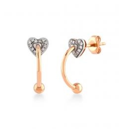 0,09 Karat Pırlantalı Tasarım Küpe