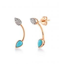 0,07 Karat Pırlantalı Tasarım Küpe