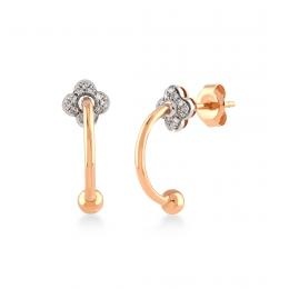 0,09 Karat Pırlantalı Tasarım Küpe
