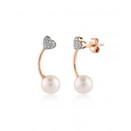 0,88 Karat Pırlantalı İnci Küpe