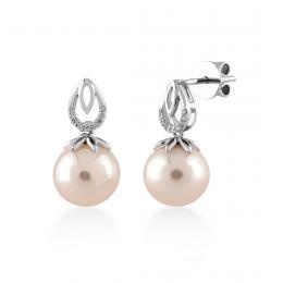 Pırlanta Tasarım İnci Küpe