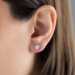 0,66 Karat Pırlanta Tektaş Küpe