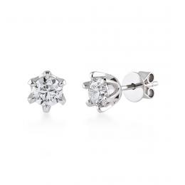 1,00 Karat Pırlanta Tektaş Küpe