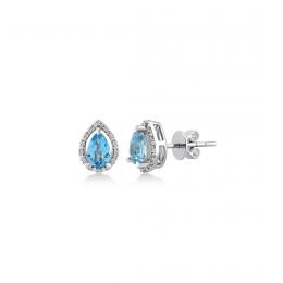 Pırlanta Blue Topaz Küpe