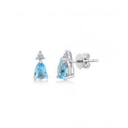 Pırlanta Blue Topaz Küpe