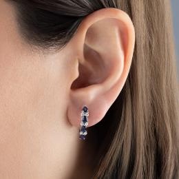 1,39 Karat Özel Tasarım Pırlanta Safir Küpe