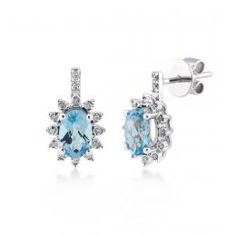 1,05 Karat Pırlanta Blue Topaz Küpe