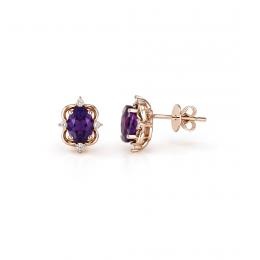 1,49 Karat Vintage Pırlanta Ametist Küpe