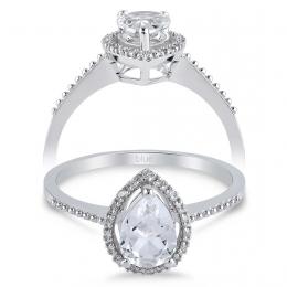 0,63 Karat Pırlanta Topaz Yüzük