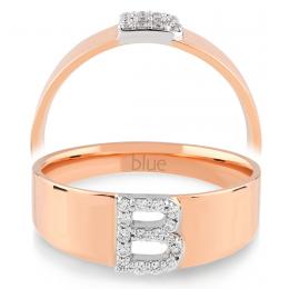 0,08 Karat B Harfi Pırlanta Yüzük