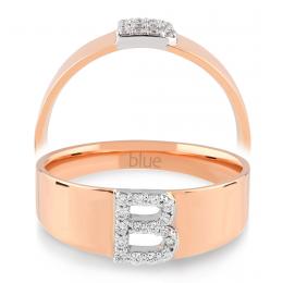 0,08 Karat B Harfi Pırlanta Yüzük