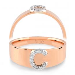 0,06 Karat C Harfi Pırlanta Yüzük