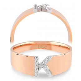 0,06 Karat K Harfi Pırlanta Yüzük