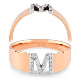 0,09 Karat M Harfi Pırlanta Yüzük