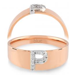 0,05 Karat P Harfi Pırlanta Yüzük