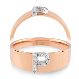 0,05 Karat P Harfi Pırlanta Yüzük